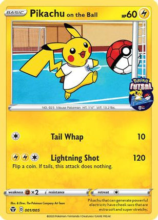 Pikachu on the Ball - 001/005 (Pokemon Futsal) [Miscellaneous Cards & Products]