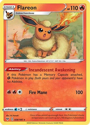 Flareon - 26/185 [SWSH04: Vivid Voltage] Reverse Holofoil