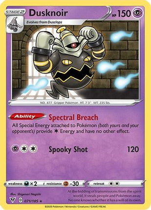 Dusknoir - 71/185 [SWSH04: Vivid Voltage] Holofoil
