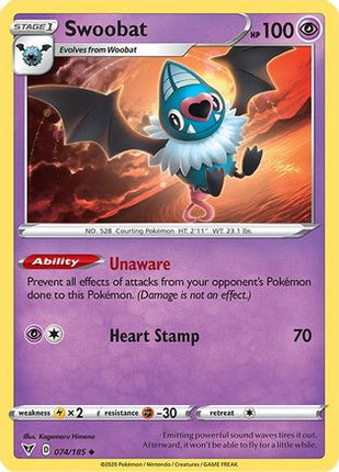 Swoobat - 74/185 [SWSH04: Vivid Voltage] Reverse Holofoil