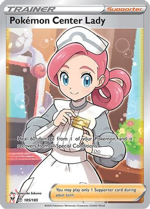 Pokemon Center Lady (Full Art) - 185/185 [SWSH04: Vivid Voltage] Holofoil