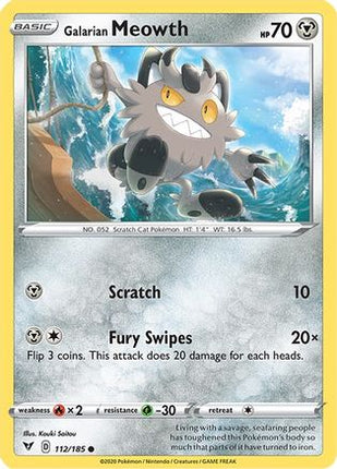 Galarian Meowth - 112/185 [SWSH04: Vivid Voltage] Reverse Holofoil
