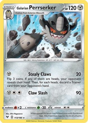 Galarian Perrserker - 113/185 [SWSH04: Vivid Voltage] Reverse Holofoil