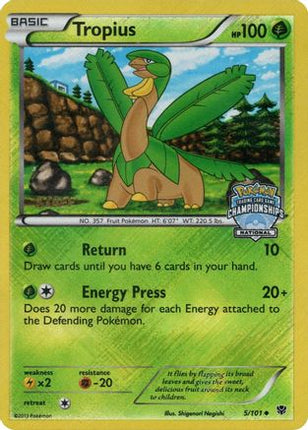 Tropius - 5/101 (National Championships) [Staff] [League & Championship Cards] Reverse Holofoil