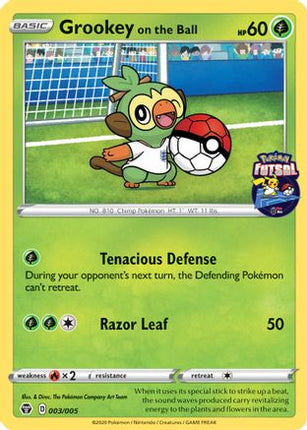 Grookey on the Ball - 003/005 (Pokemon Futsal) [Miscellaneous Cards & Products]