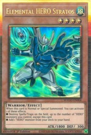 Elemental HERO Stratos (Premium Gold Rare) [MAGO-EN004] 1st Edition
