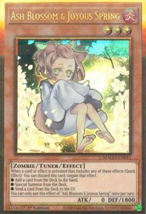 Ash Blossom & Joyous Spring (Alternate Art) (Premium Gold Rare) [MAGO-EN011] 1st Edition