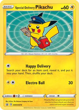 Special Delivery Pikachu - SWSH074 - null/null [SWSH: Sword & Shield Promo Cards] Holofoil