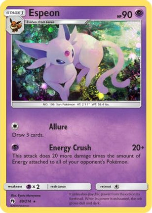 Espeon - 89/214 (Cosmos Holo) [Blister Exclusives] Holofoil
