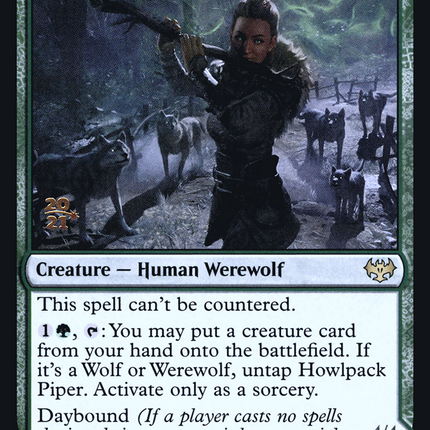 Howlpack Piper // Wildsong Howler [Innistrad: Crimson Vow Promos] Prerelease Foil