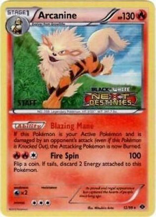 Arcanine - 12/99 (Prerelease) [Staff] [Black and White Promos] Holofoil