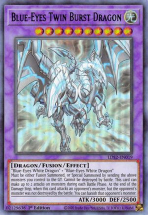 Blue-Eyes Twin Burst Dragon (Green) (Ultra Rare) [LDS2-EN019] 1st Edition