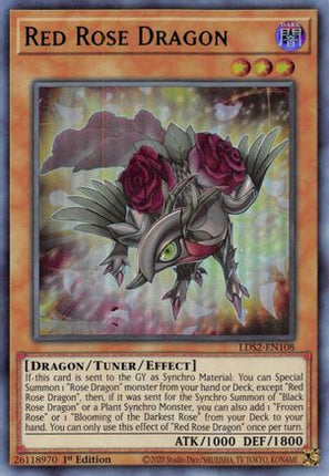 Red Rose Dragon (Green) (Ultra Rare) [LDS2-EN108] 1st Edition
