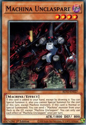 Machina Unclaspare (Common / Short Print) [BLVO-EN027] 1st Edition