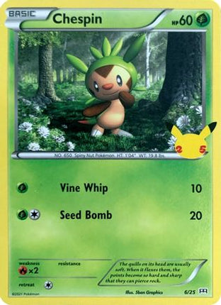 Chespin - 6/25 [McDonald's 25th Anniversary Promos] Holofoil