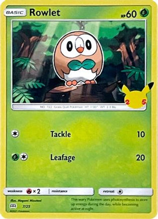 Rowlet - 7/25 [McDonald's 25th Anniversary Promos] Holofoil