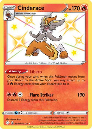 Cinderace - SV017/SV122 [Shining Fates: Shiny Vault] Holofoil