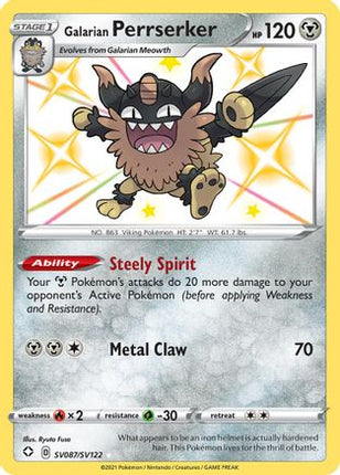 Galarian Perrserker - SV087/SV122 [Shining Fates: Shiny Vault] Holofoil