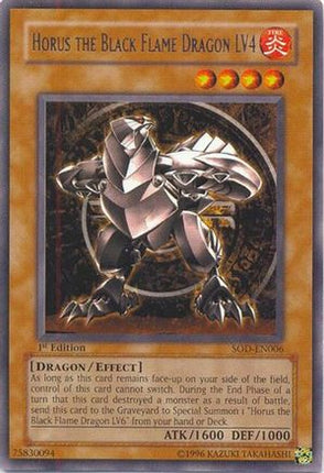 Horus The Black Flame Dragon LV4 (Rare) [SOD-EN006] Soul of the Duelist 1st Edition