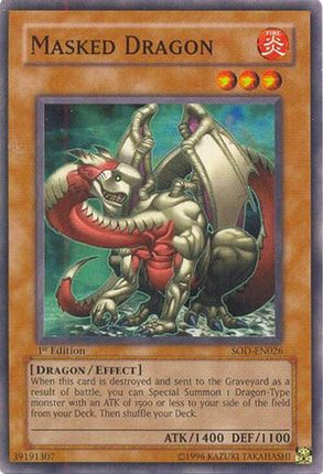 Masked Dragon (Common / Short Print) [SOD-EN026] Soul of the Duelist 1st Edition