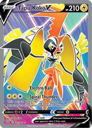 Tapu Koko V (Full Art) - 147/163 [SWSH05: Battle Styles] Holofoil
