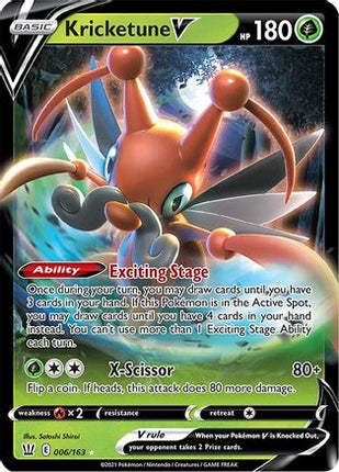 Kricketune V - 6/163 [SWSH05: Battle Styles] Holofoil