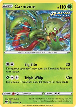 Carnivine - 9/163 [SWSH05: Battle Styles] Reverse Holofoil