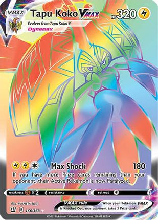 Tapu Koko VMAX (Secret) - 166/163 [SWSH05: Battle Styles] Holofoil