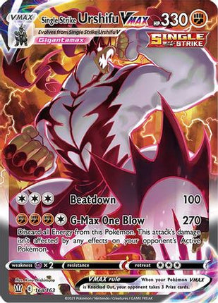 Single Strike Urshifu VMAX (Alternate Art Secret) - 168/163 [SWSH05: Battle Styles] Holofoil