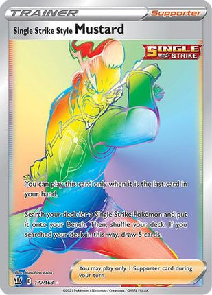 Single Strike Style Mustard (Secret) - 177/163 [SWSH05: Battle Styles] Holofoil