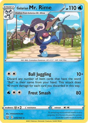 Galarian Mr. Rime - 35/163 [SWSH05: Battle Styles] Reverse Holofoil