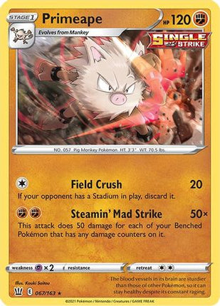 Primeape - 67/163 [SWSH05: Battle Styles] Reverse Holofoil