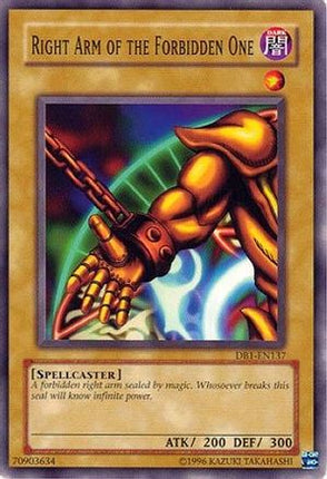 Right Arm of the Forbidden One (Common / Short Print) [DB1-EN137] Dark Beginning 1 Unlimited