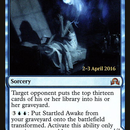 Startled Awake // Persistent Nightmare [Shadows over Innistrad Promos] Prerelease Foil