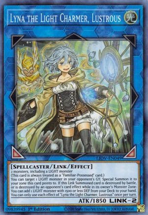 Lyna the Light Charmer, Lustrous (Super Rare) [LIOV-EN049] 1st Edition