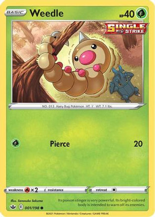 Weedle - 1/198 [SWSH06: Chilling Reign] Reverse Holofoil