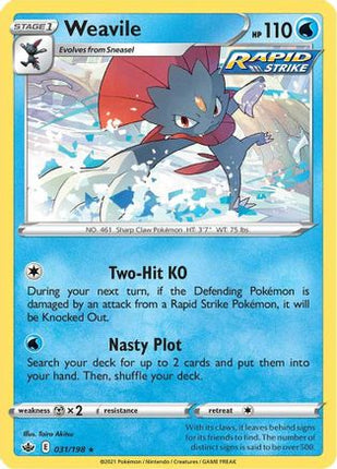 Weavile - 31/198 [SWSH06: Chilling Reign] Holofoil