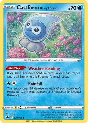 Castform Rainy Form - 33/198 [SWSH06: Chilling Reign]