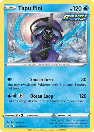 Tapu Fini - 40/198 [SWSH06: Chilling Reign] Reverse Holofoil