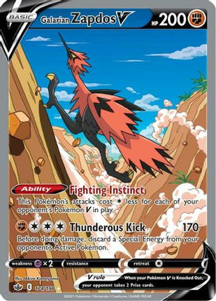 Galarian Zapdos V (Alternate Full Art) - 174/198 [SWSH06: Chilling Reign] Holofoil