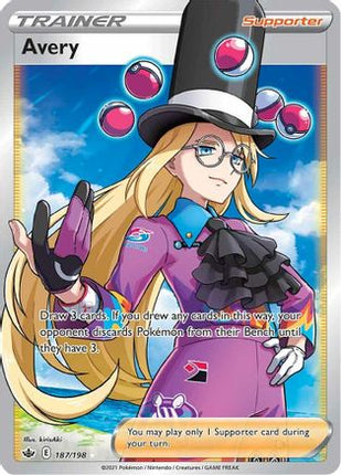 Avery (Full Art) - 187/198 [SWSH06: Chilling Reign] Holofoil