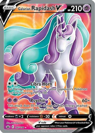 Galarian Rapidash V (Full Art) - 167/198 [SWSH06: Chilling Reign] Holofoil