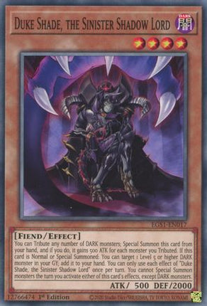 Duke Shade, the Sinister Shadow Lord (Common / Short Print) [EGS1-EN017] Egyptian God Deck: Slifer the Sky Dragon Unlimited
