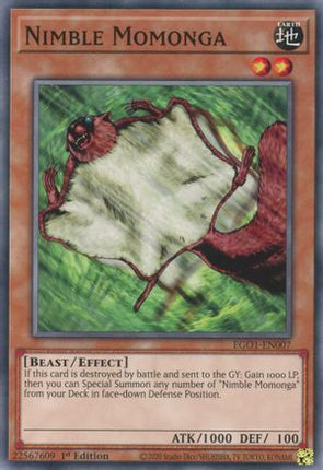 Nimble Momonga (Common / Short Print) [EGO1-EN007] Egyptian God Deck: Obelisk the Tormentor Unlimited