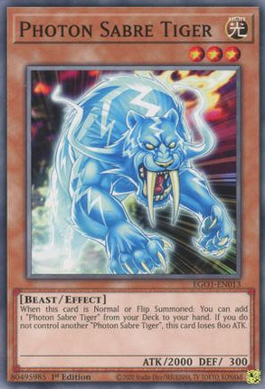 Photon Sabre Tiger (Common / Short Print) [EGO1-EN013] Egyptian God Deck: Obelisk the Tormentor 1st Edition