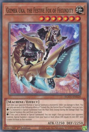 Gizmek Uka, the Festive Fox of Fecundity (Common / Short Print) [EGO1-EN020] Egyptian God Deck: Obelisk the Tormentor Unlimited