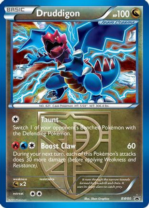 Druddigon (Team Plasma) - BW80 (Cosmos Holo) - null/null [Black and White Promos] Holofoil