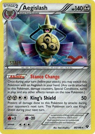 Aegislash - 86/146 (Prerelease) [Staff] [XY Promos] Holofoil