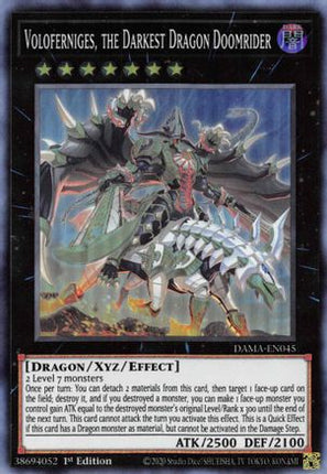 Voloferniges, the Darkest Dragon Doomrider (Super Rare) [DAMA-EN045] 1st Edition
