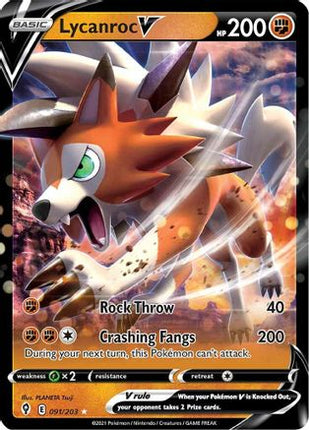 Lycanroc V - 91/203 [SWSH07: Evolving Skies] Holofoil